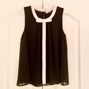 Black bow sheer tank top